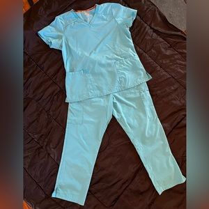 Light Blue DICKIES Women's Petite Scrub Set